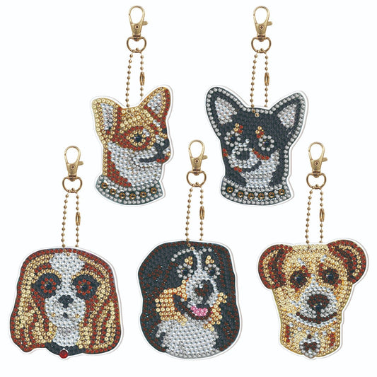 DIY Diamond Painting Craft Keychain - Puppy