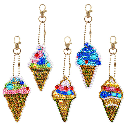 DIY Diamond Painting Craft Keychain - Ice Cream