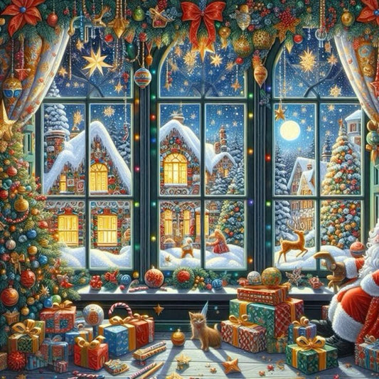 DIY Diamond Painting Kits - Christmas Window View