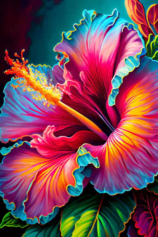 DIY 5D Diamond Painting Kit - Vibrant Hibiscus