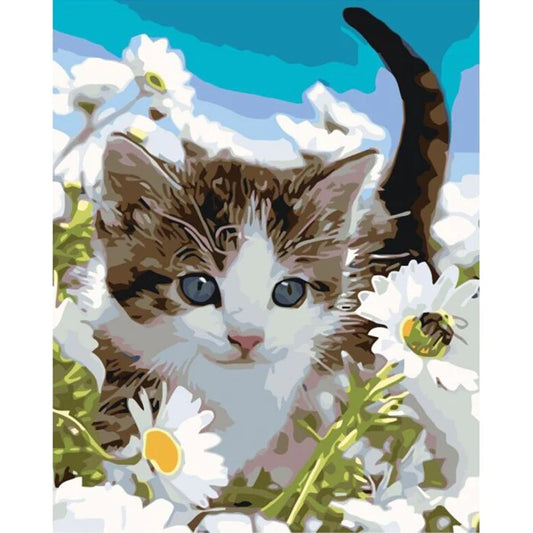 Paint By Numbers Kit -  Cat In The Flowers