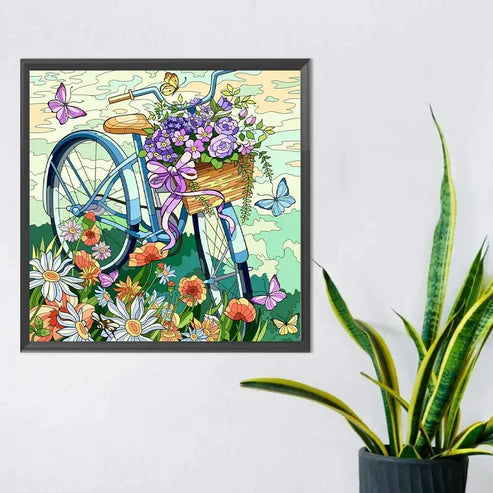 DIY 5D Diamond Painting Kit - The Flower Bicycle