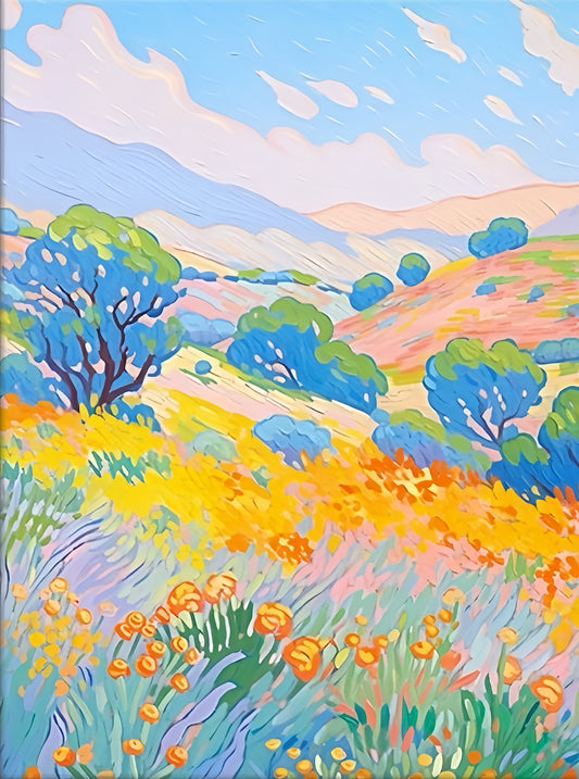 Painting By Numbers Kit - Abstract Colorful Landscape
