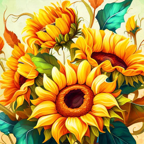 DIY 5D Diamond Painting Kit - Sunflower Bouquet