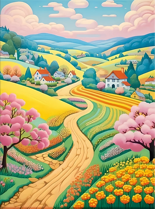Painting By Numbers Kit - Abstract Colorful Landscape