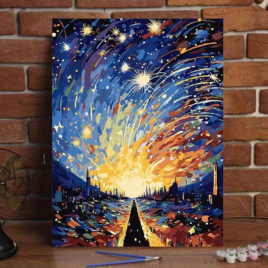 Paint By Numbers Kit - Starry Sky in City