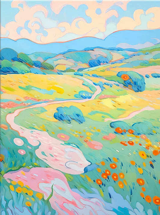Painting By Numbers Kit - Abstract Colorful Landscape