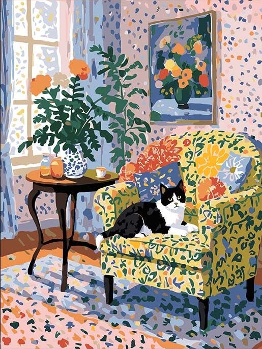 Painting By Numbers Kit - Cat in the Room