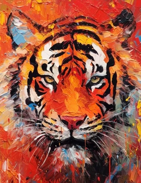 Painting By Numbers Kit - Abstract Colorful Tiger