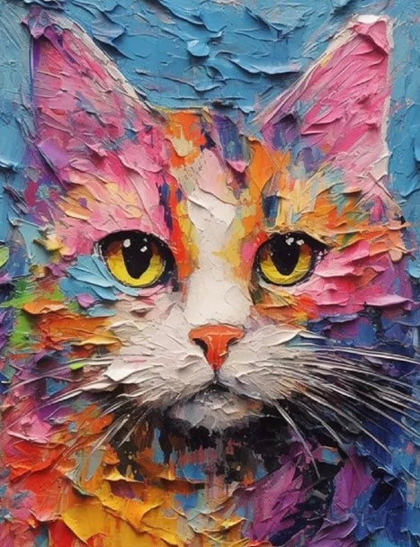 Painting By Numbers Kit - Abstract Colorful Cat