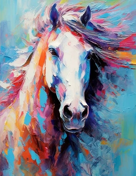 Painting By Numbers Kit - Abstract Colorful Horse