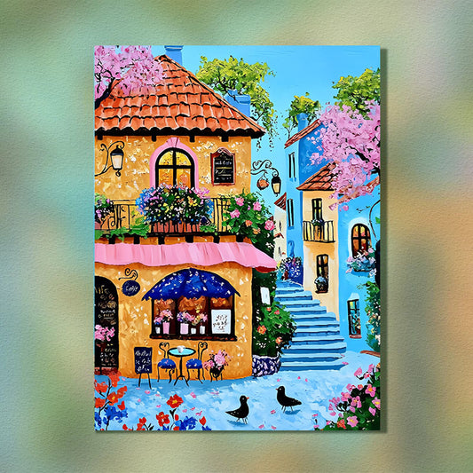 Painting By Numbers Kit - Seaside Townscape