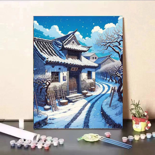 Paint By Numbers Kit - Snow and House 2