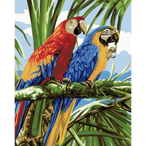 Paint By Numbers Kit -  Two Parrots