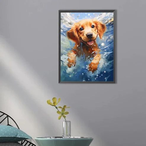 DIY Diamond Painting Kit - Swimming Dog In Sea Painting