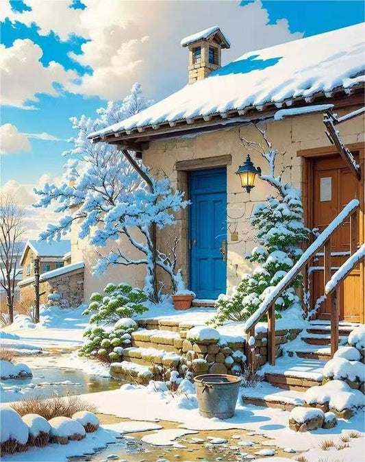 Paint By Numbers Kit - Snow and House 3