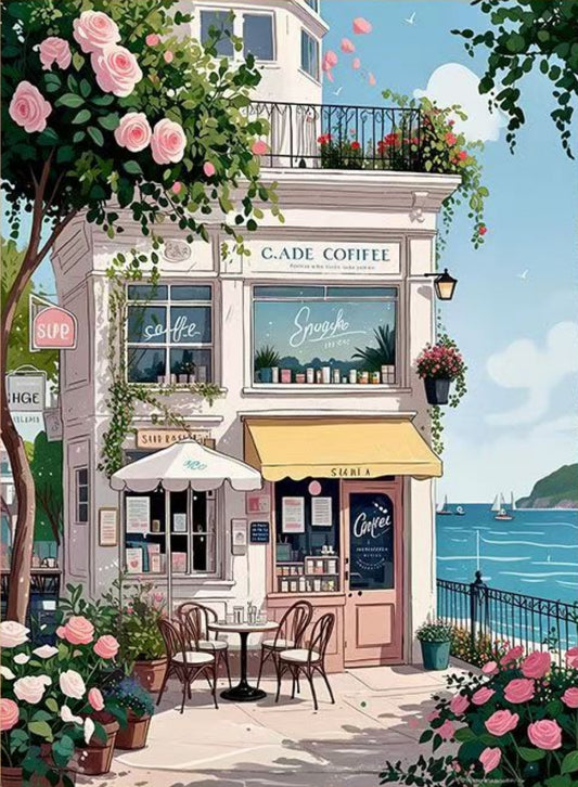 Paint By Numbers Kit - Seaside Bookstore 3