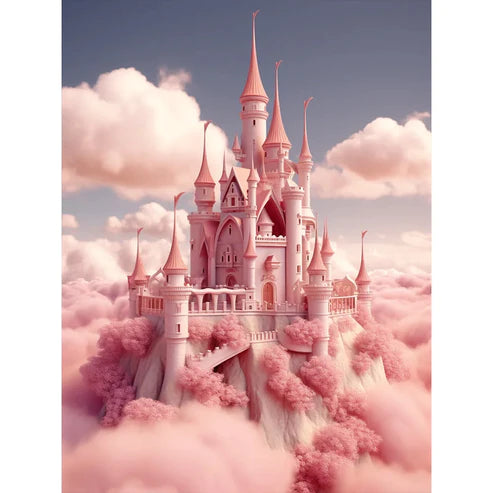 DIY 5D Diamond Painting Kit - Pink Castle Painting