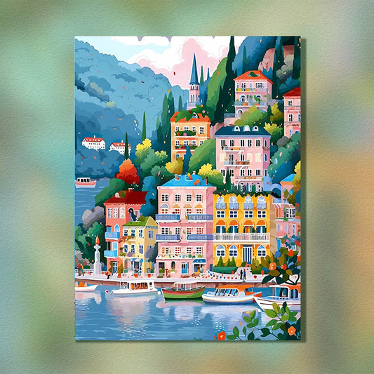 Painting By Numbers Kit - Colorful Houses