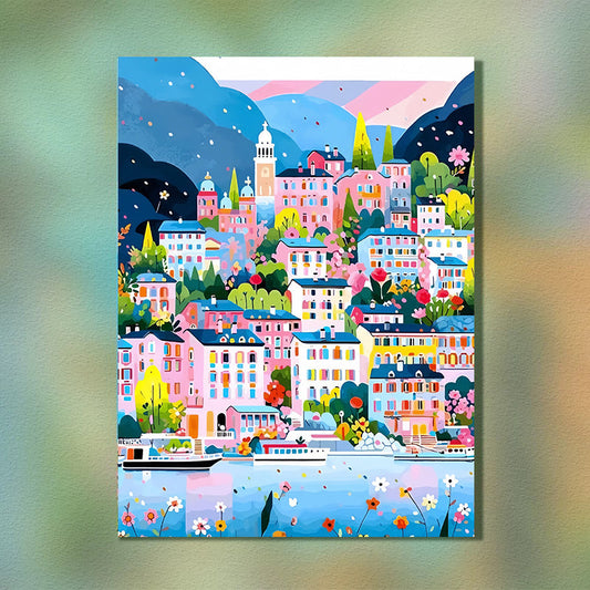 Painting By Numbers Kit - Colorful Houses