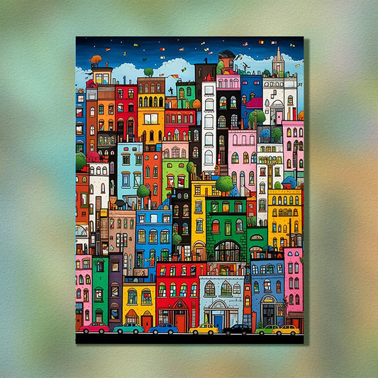 Painting By Numbers Kit - Colorful Houses