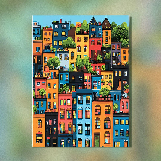 Painting By Numbers Kit - Colorful Houses