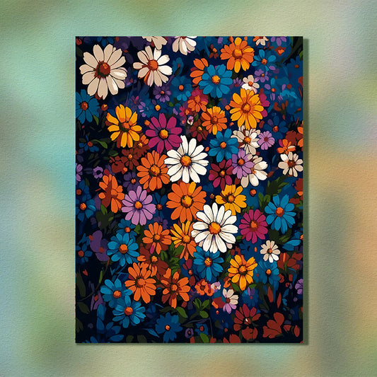 Painting By Numbers Kit - Colored Flowers