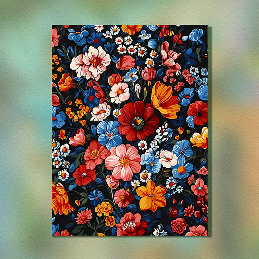 Painting By Numbers Kit - Colored Flowers