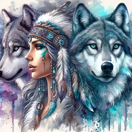 DIY Diamond Painting Kits - Women and Wolves