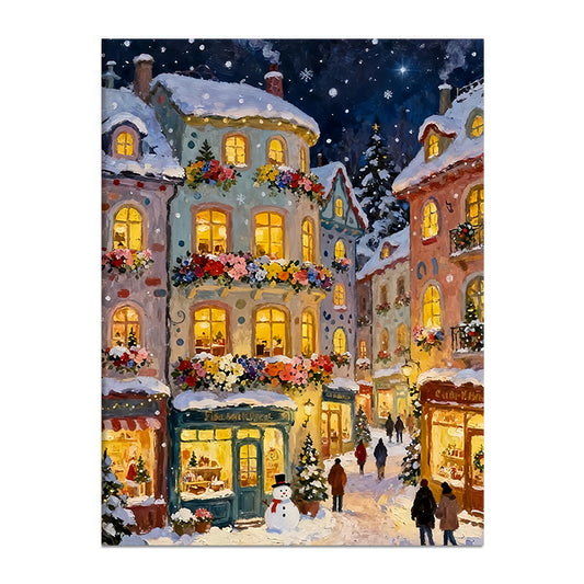 Painting By Numbers Kit - Christmas Street Scene