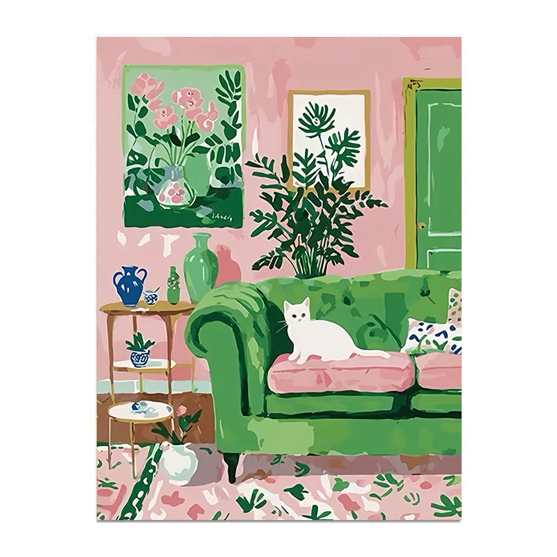 Painting By Numbers Kit - The White Cat In The Room