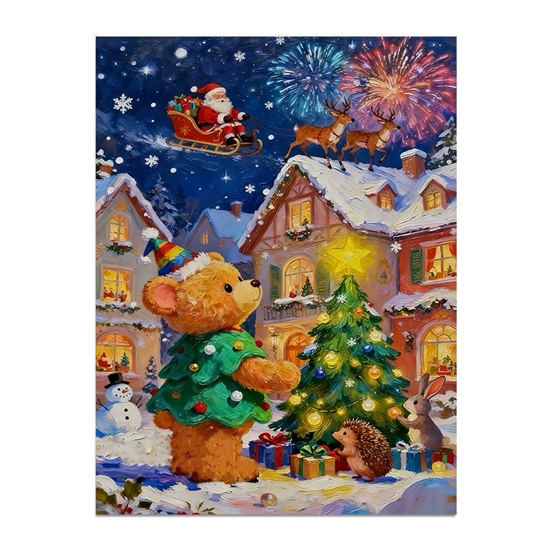 Painting By Numbers Kit - Animal Christmas