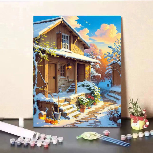 Paint By Numbers Kit - Snow and House 4