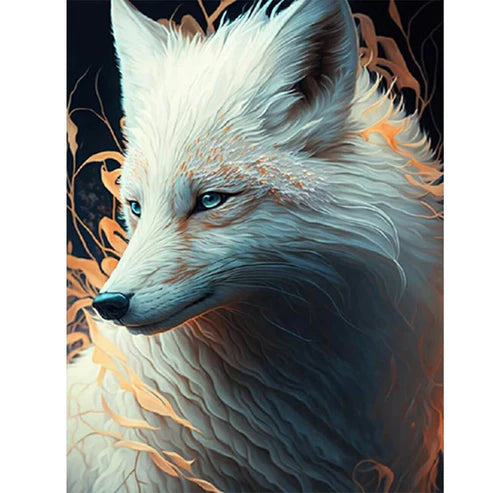 DIY 5D  Diamond Painting Kit - White Fox