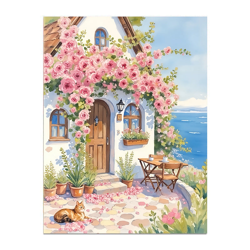 Painting By Numbers Kit - Flowers House