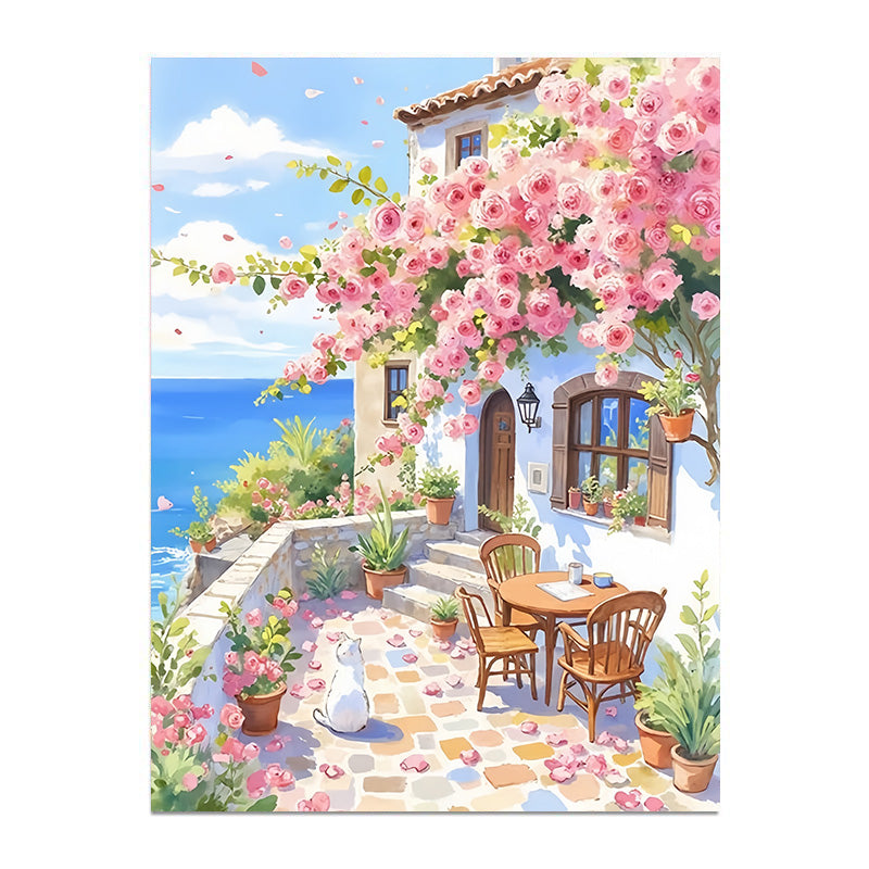 Painting By Numbers Kit - Flowers House