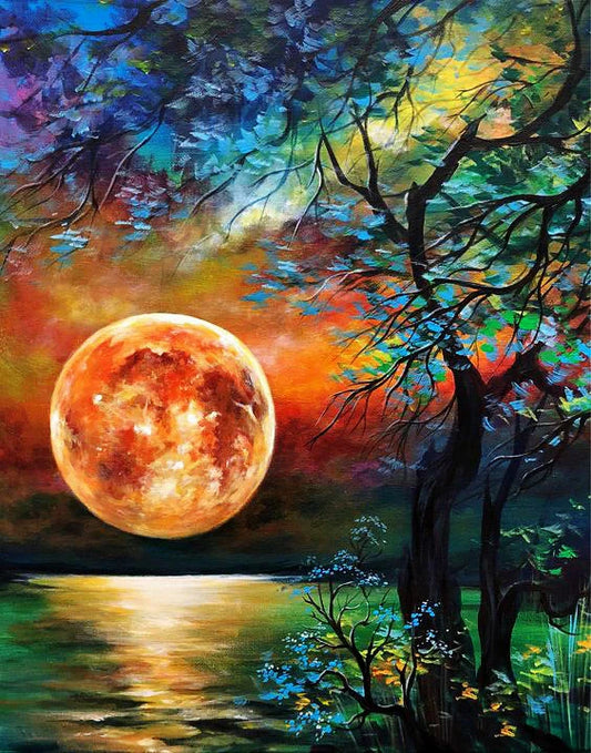 DIY 5D Diamond Painting Kit - Tree Moon