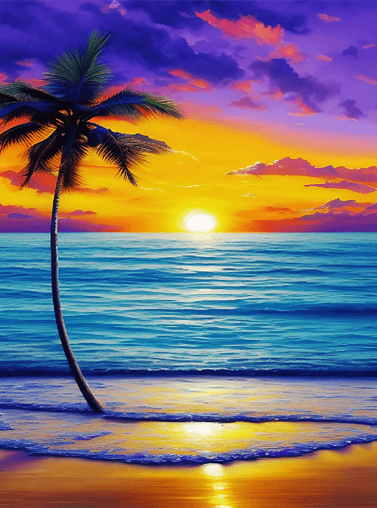 DIY 5D Diamond Painting Kit -  Sunset Beach