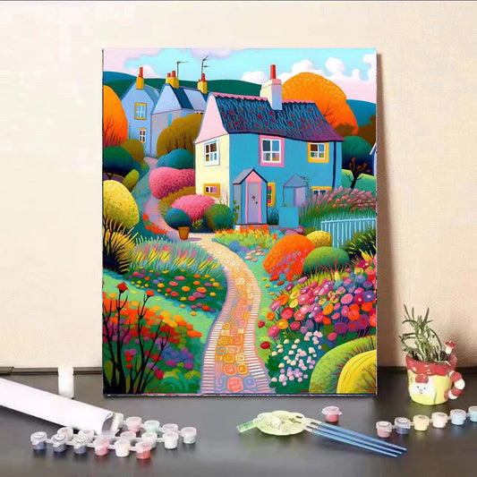 Paint By Numbers Kit - Colorful Town 1