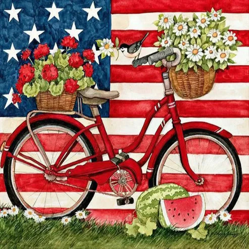 DIY 5D Diamond Painting Kit - Flag Bike