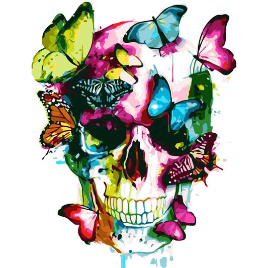 Paint By Numbers Kit - Skull Butterfly