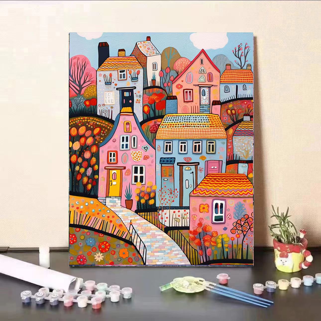 Paint By Numbers Kit - Colorful Town 2