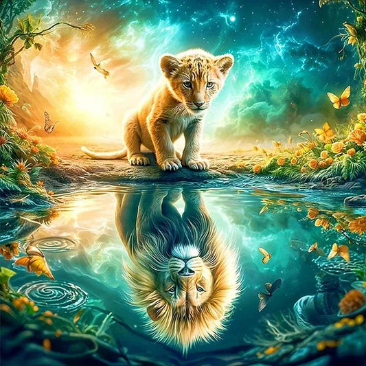 DIY Diamond Painting Kits - Lion Reflection
