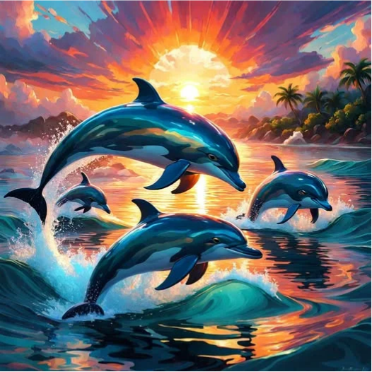 DIY Diamond Painting Kits - Dolphins