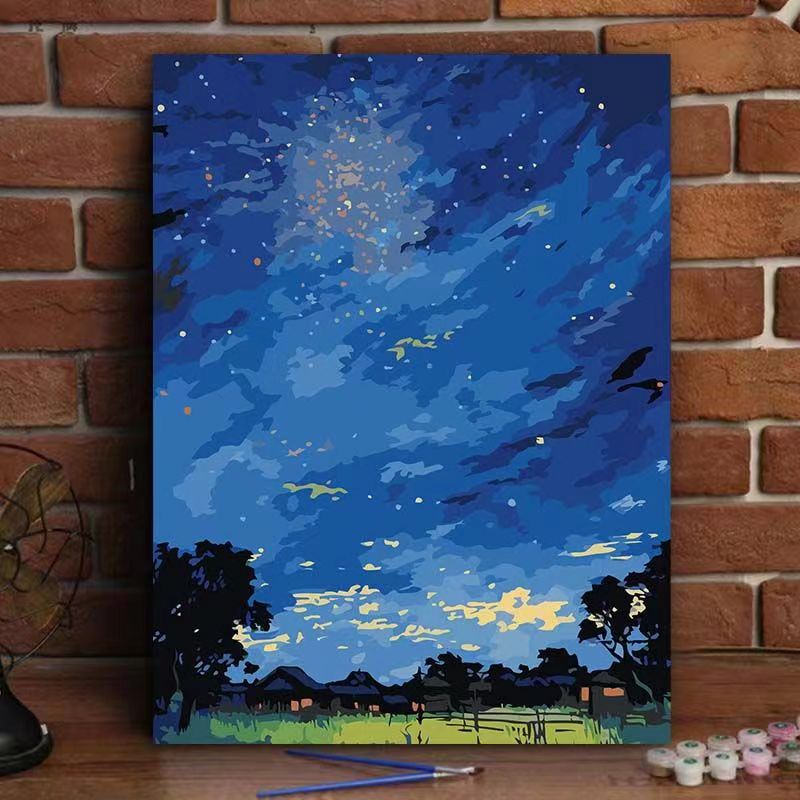 Paint By Numbers Kit - Fields and Starry Sky