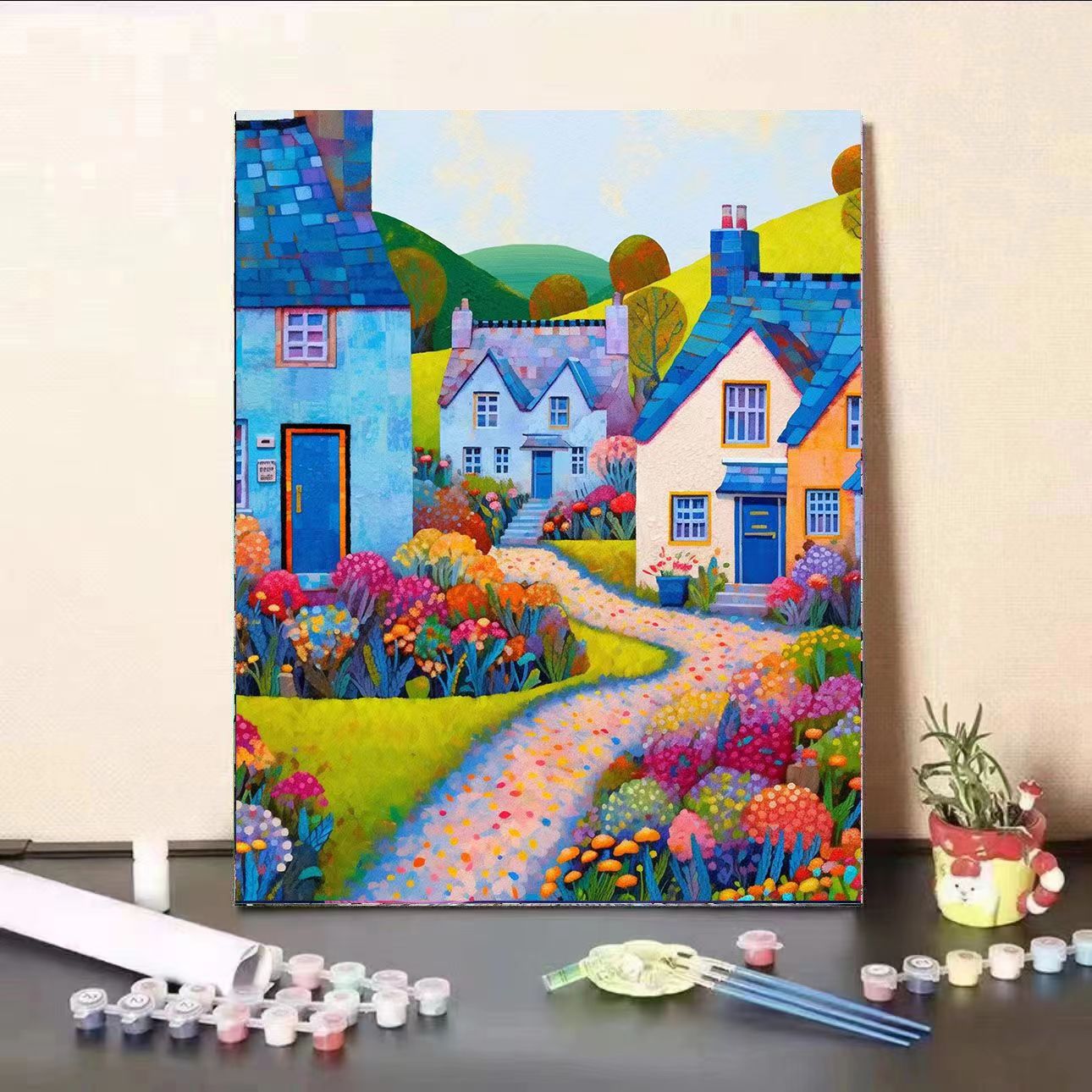 Paint By Numbers Kit - Colorful Town 3