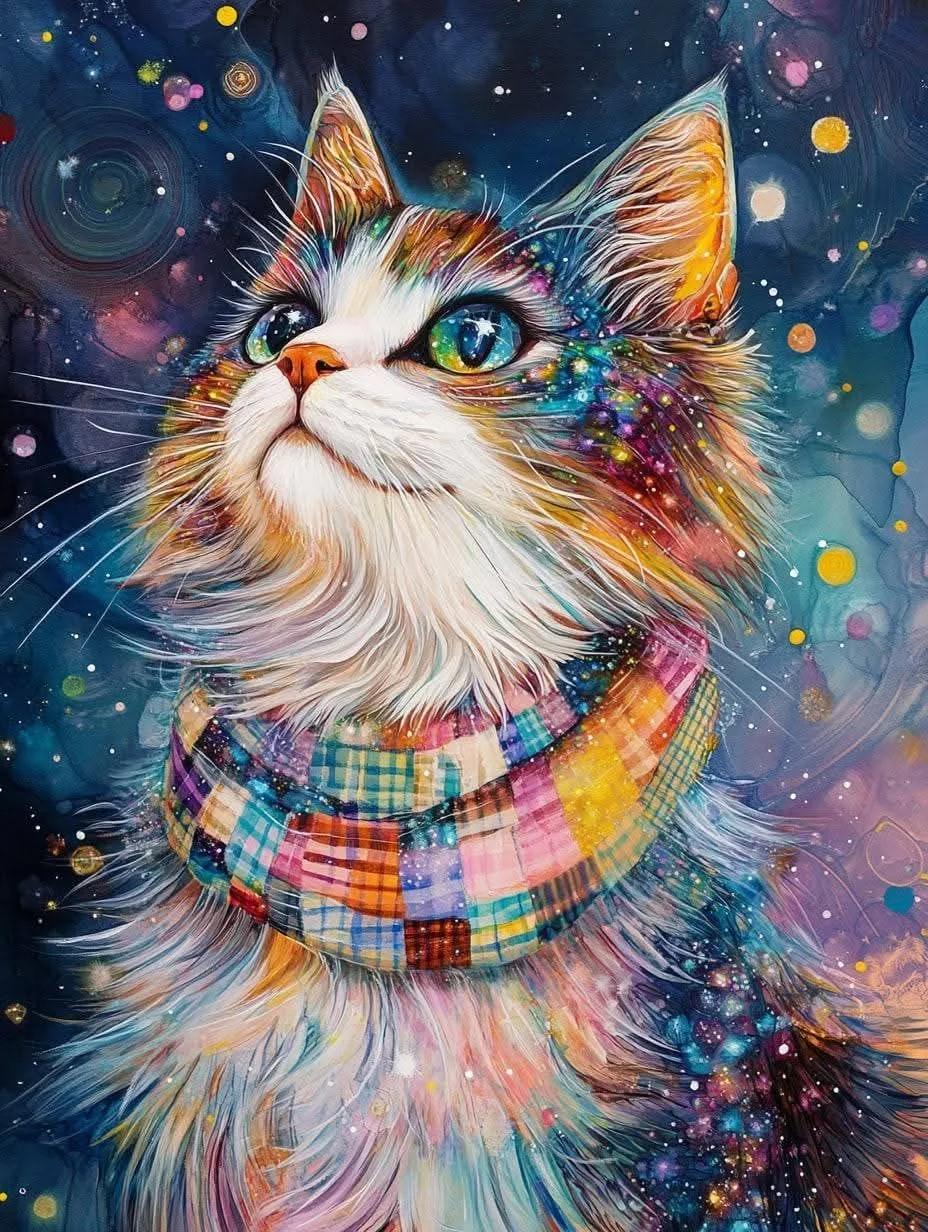 DIY Diamond Painting Kits - Colored Cat