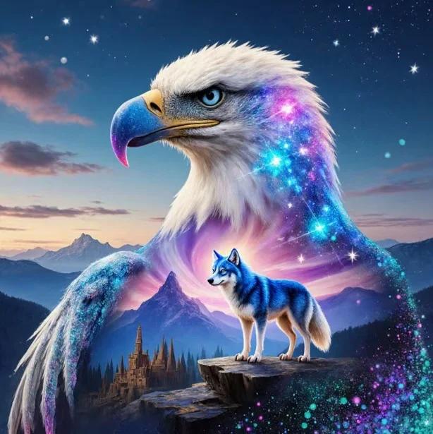 DIY Diamond Painting Kits - Eagle And Wolf