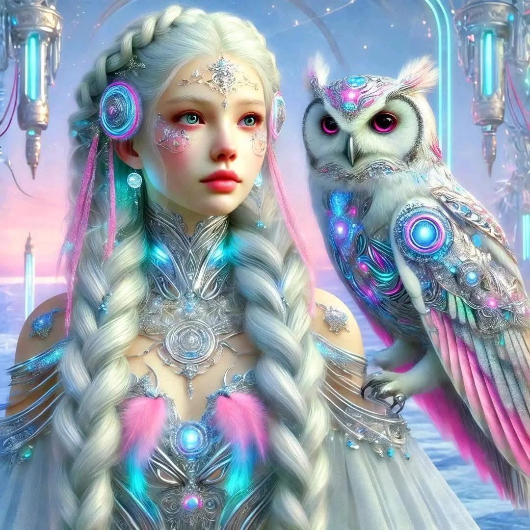 DIY Diamond Painting Kits - Girl and Owl