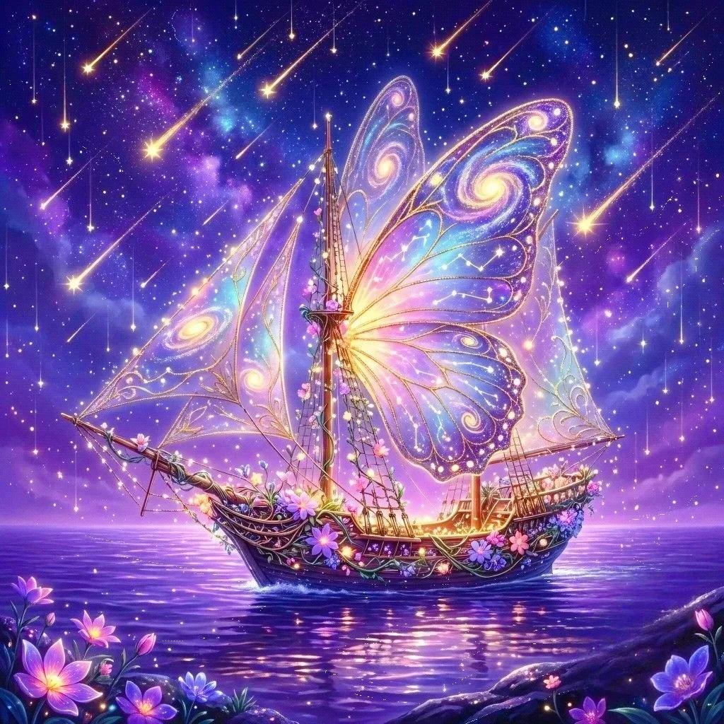 DIY Diamond Painting Kits - Fantasy Butterfly Ship
